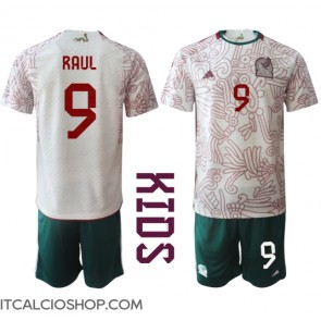 Messico Raul Jimenez #9 Seconda Maglia Bambino Mondiali 2022 Manica Corta (+ Pantaloni corti)